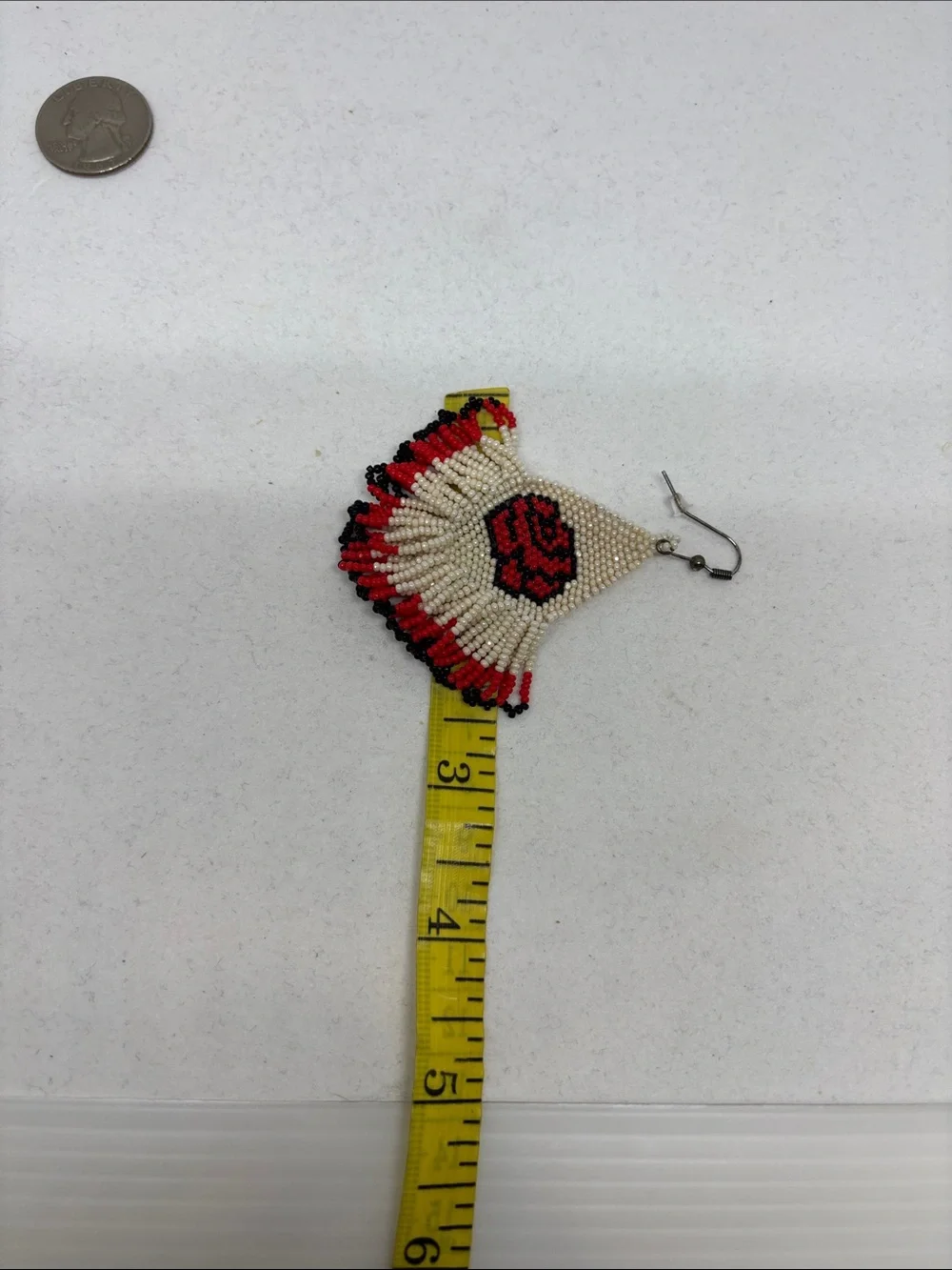 Beautiful Beaded Rose Fringe Earrings